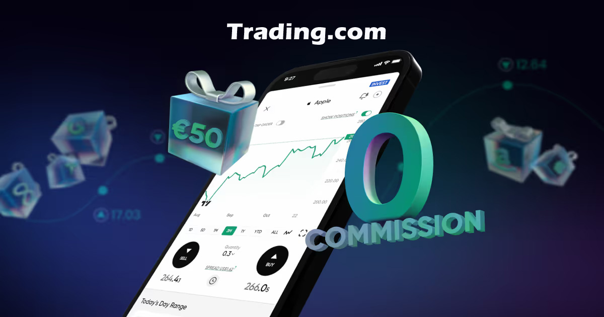 Trading offers a €50 free welcome bonus for new users